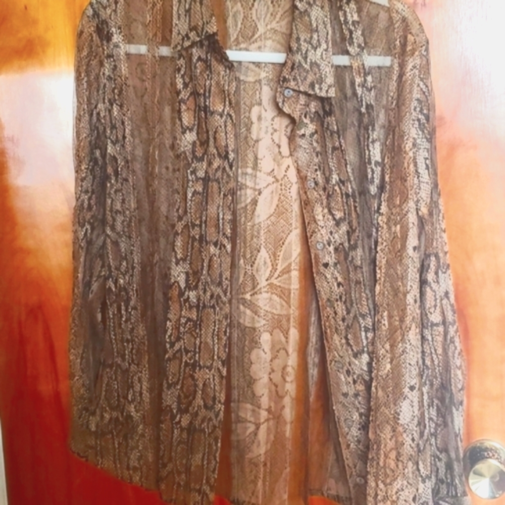 Chico's animal print mesh top